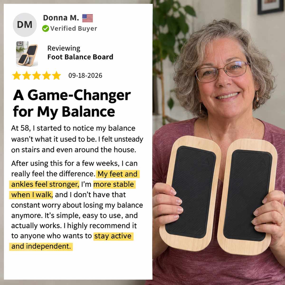 RiVENA StrideCore™ – Adjustable Foot & Ankle Strengthening Board | Balance, Stability & Mobility Trainer for At-Home Exercise