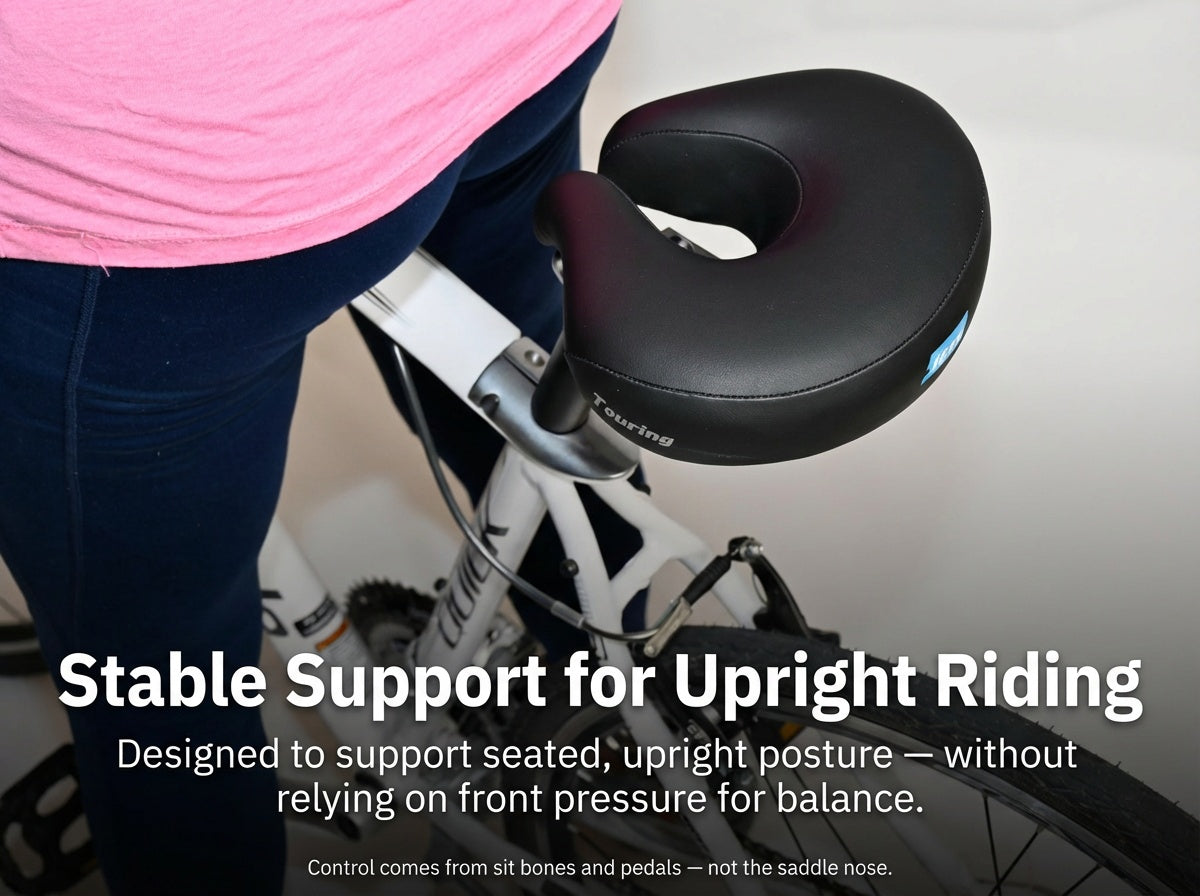 Comfort Series Noseless Bike Saddle for Commuter Bikes, and Beach Cruisers