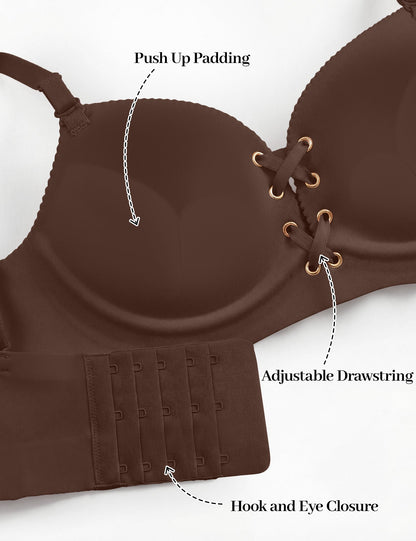 Drawstring Push-Up Bra