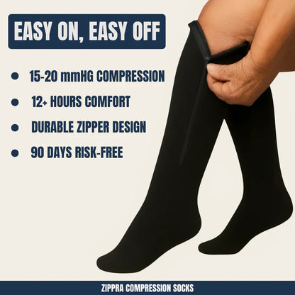 Zipper 15-20Mmhg Graduated Compression socks