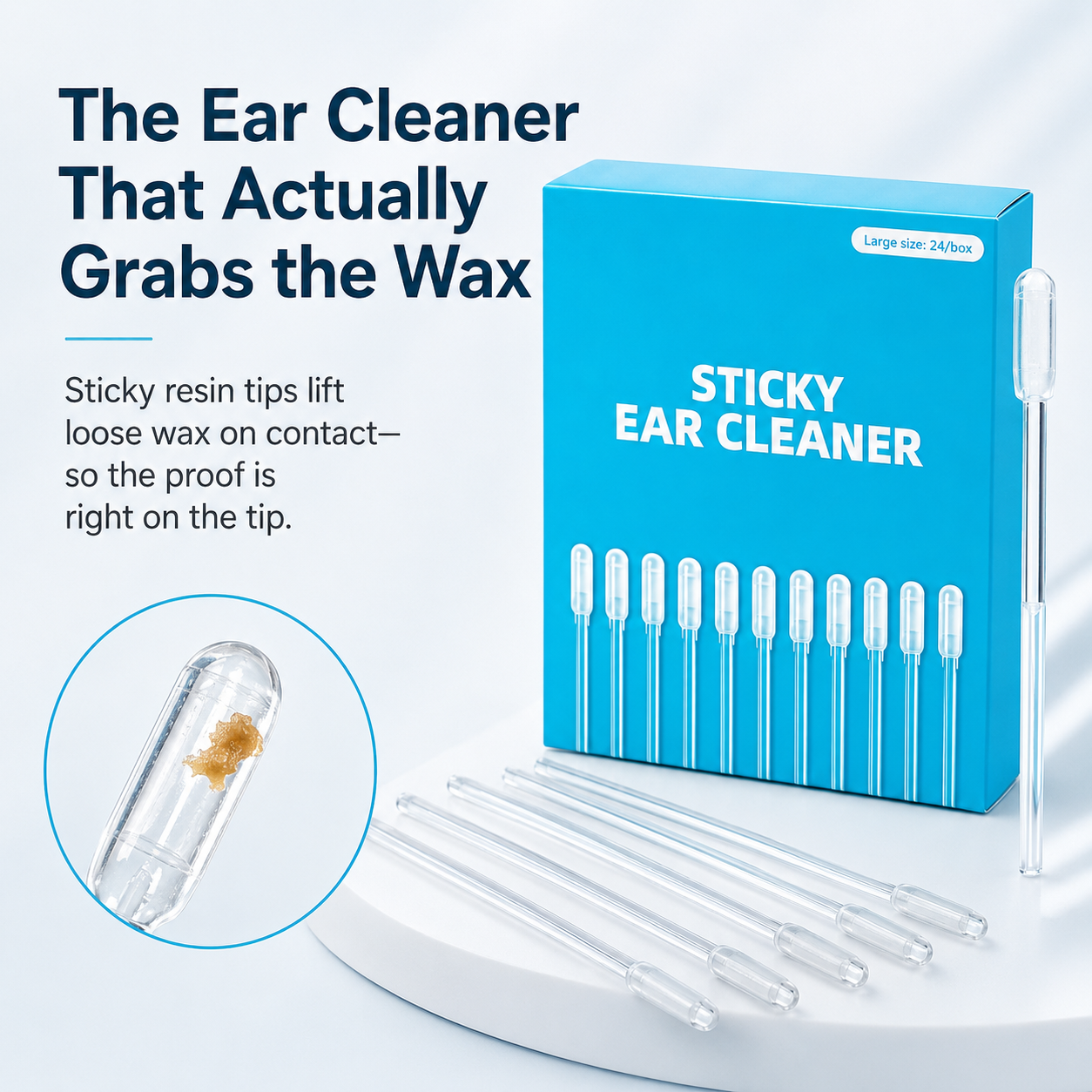 sticky tip ear wax remover