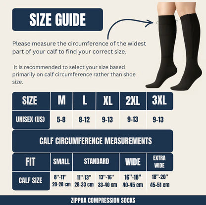 Zipper 15-20Mmhg Graduated Compression socks