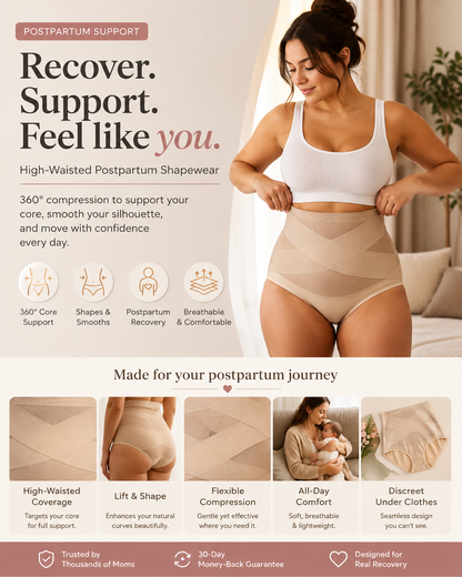 high waisted postpartum shaping underwear