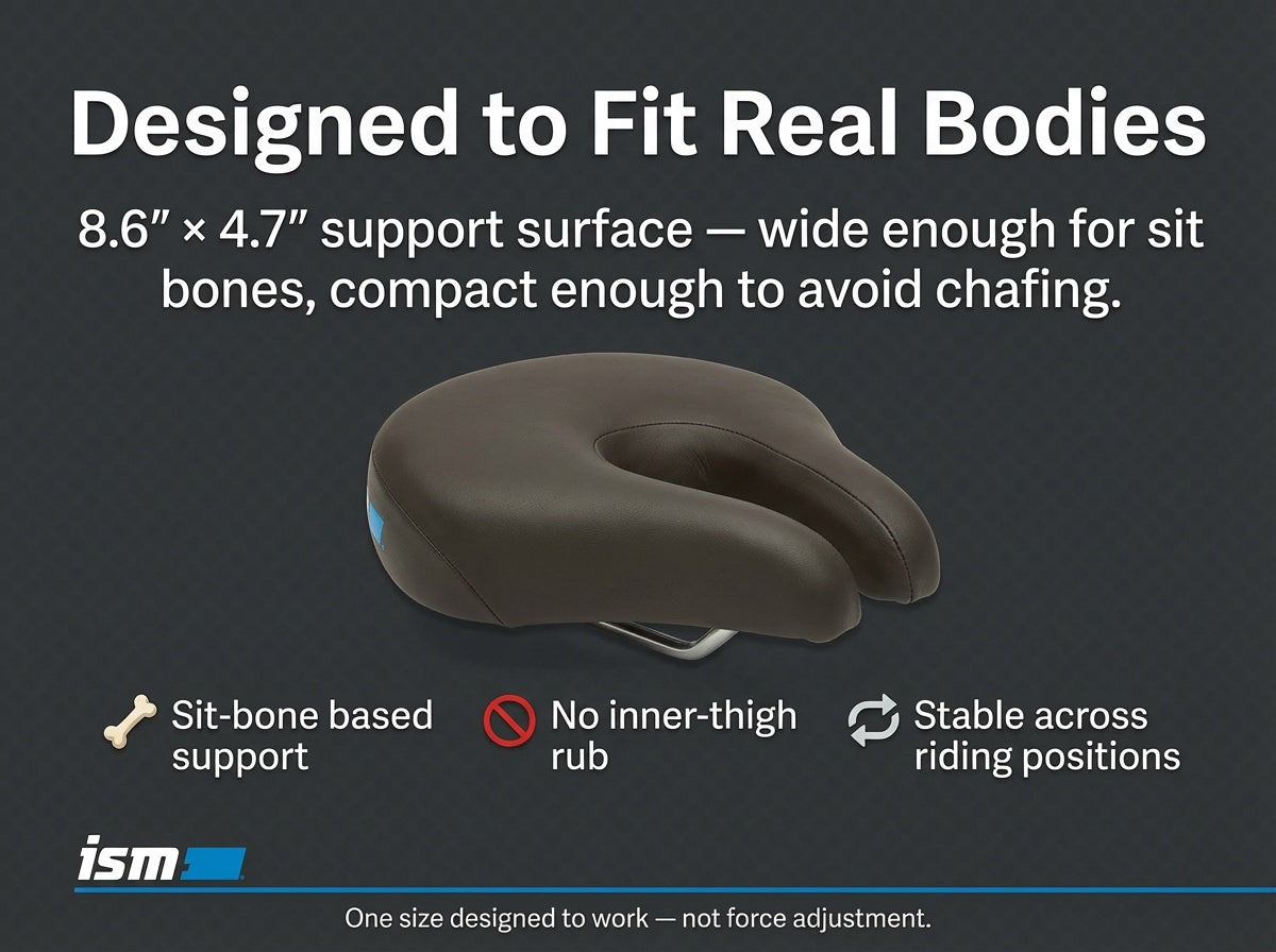 Comfort Series Noseless Bike Saddle for Commuter Bikes, and Beach Cruisers