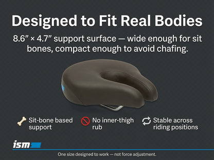Comfort Series Noseless Bike Saddle for Commuter Bikes, and Beach Cruisers