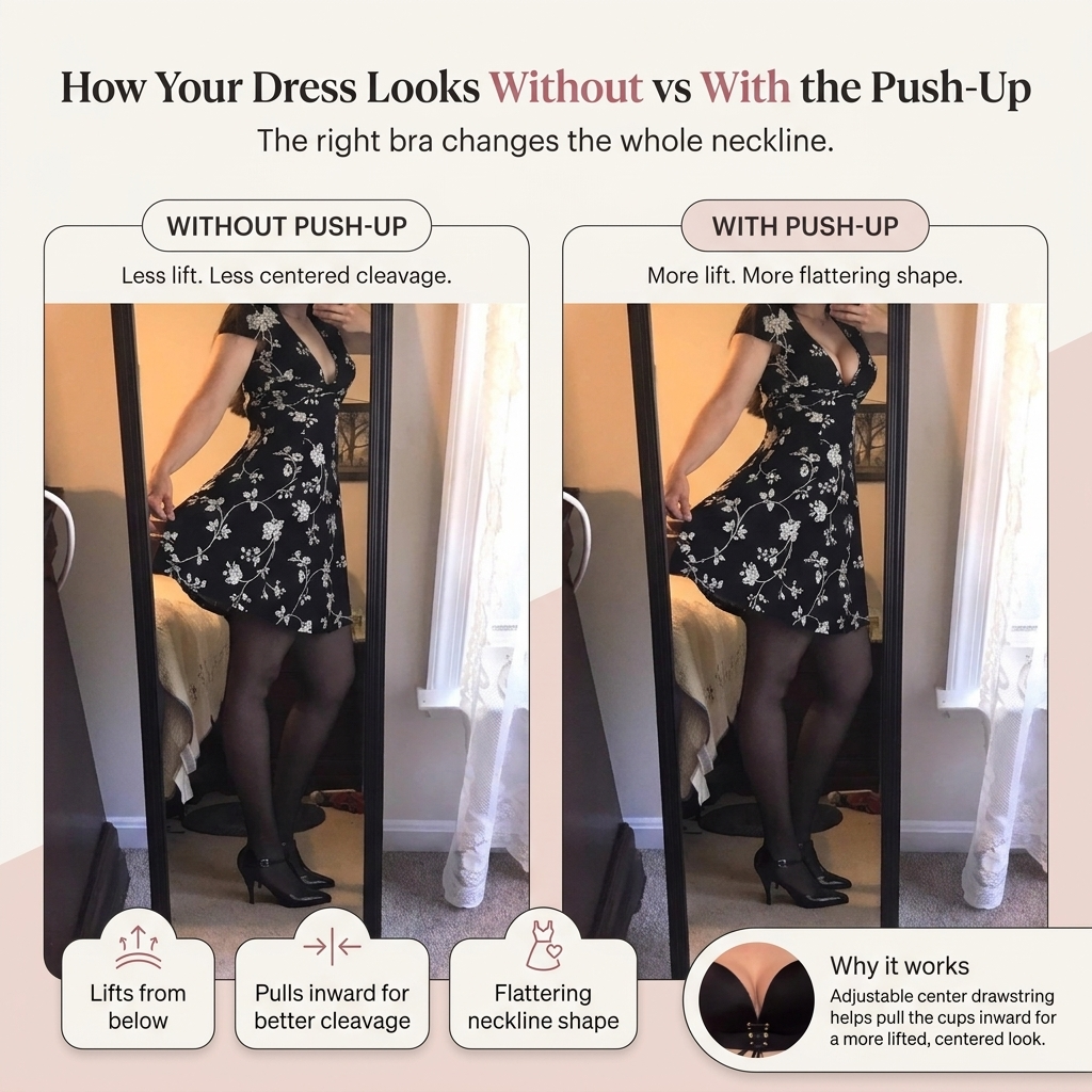 Drawstring Push-Up Bra