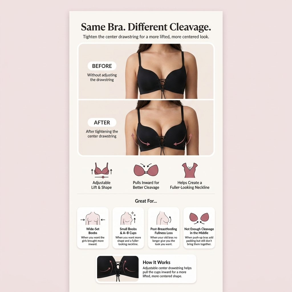 Drawstring Push-Up Bra