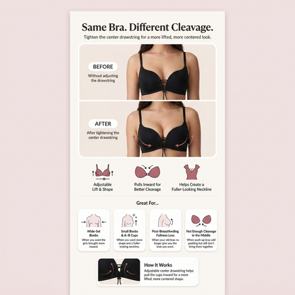 Drawstring Push-Up Bra